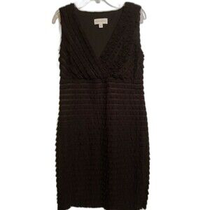 Ronni Nicole Womens Dress Size 8 Black Tiered Ruffles Sleeveless